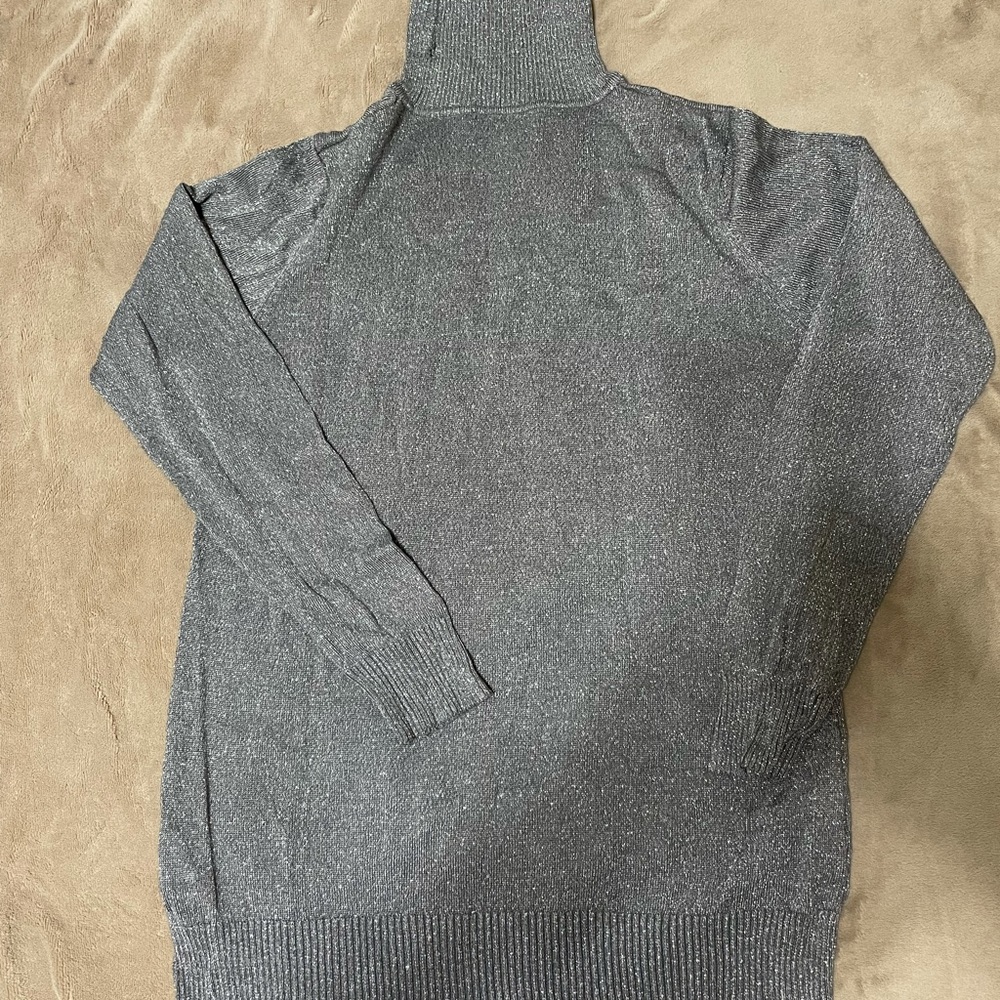 Joseph A silver/grey glittery turtleneck